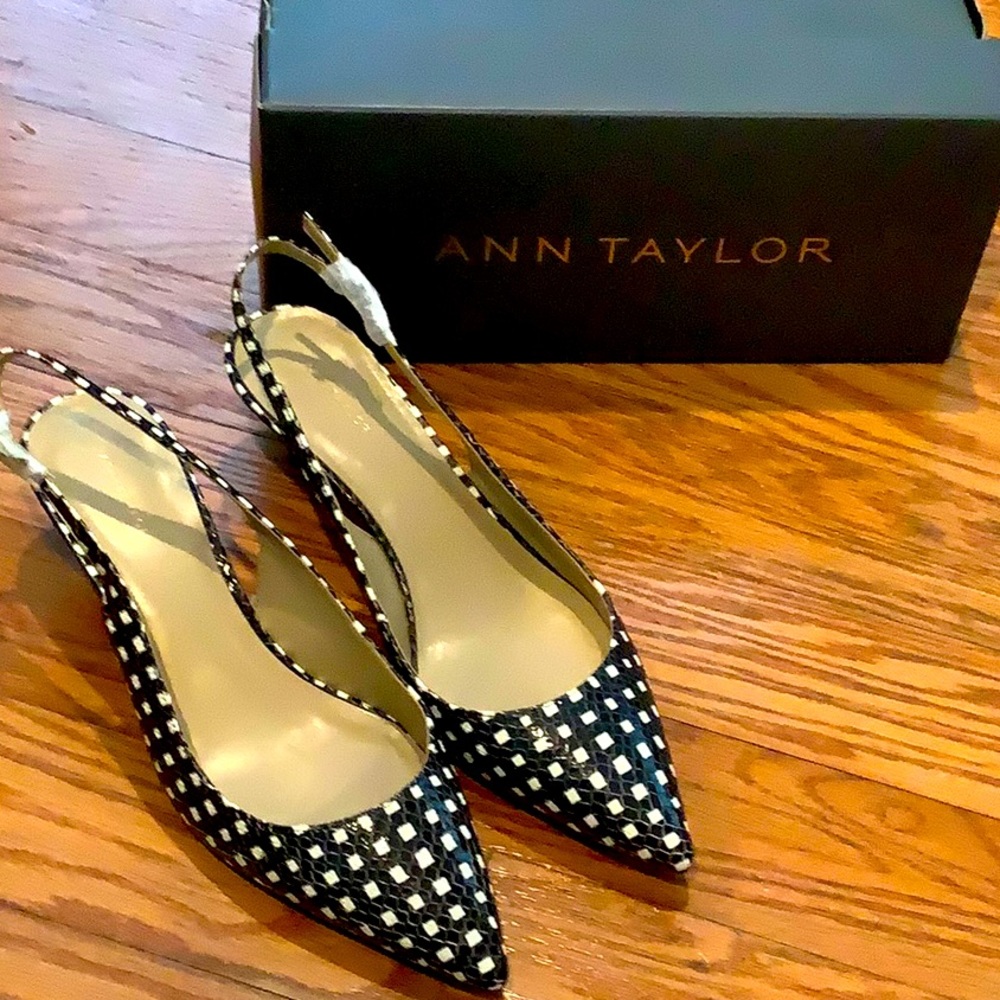 Brand New Black & White Heels by Ann Taylor